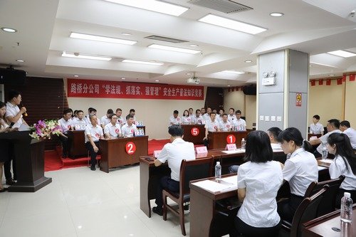 陜煤建設路橋分公司舉辦“學法規、抓落實、強管理”安全生產普法知識競賽